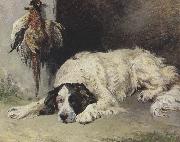 John emms An English Setter at the end of the Day (mk37) oil painting on canvas